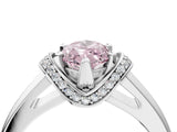 White gold Fancy Pink Marquise  Solitaire Diamond Ring with Pave Band and Six-Prong Setting_36
