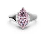 White gold Fancy Pink Marquise  Solitaire Diamond Ring with Six-Prong Cathedral Setting_32
