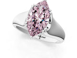 White gold Fancy Pink Marquise  Solitaire Diamond Ring with Six-Prong Cathedral Setting_32