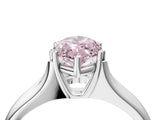 White gold Fancy Pink Marquise  Solitaire Diamond Ring with Six-Prong Cathedral Setting_36