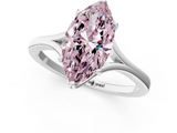 White gold Fancy Pink Marquise  Solitaire Diamond Ring with Six-Prong Setting and Tapered Band_17