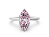 White gold Fancy Pink Marquise  Solitaire Diamond Ring with Six-Prong Setting on a Classic Band_3