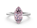 White gold Fancy Pink Marquise  Solitaire Diamond Ring with Split Shank and Four-Prong Setting_20