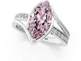 White gold Fancy Pink Marquise  Solitaire Diamond Ring with Split Shank and Prong Setting_43
