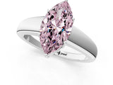 White gold Fancy Pink Marquise  Solitaire Diamond Ring with Tapered Band and Four-Prong Setting_50
