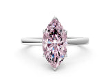 White gold Fancy Pink Marquise  Solitaire Diamond Ring with Thin Band and Four-Prong Setting_60