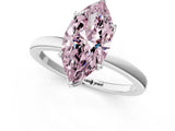 White gold Fancy Pink Marquise  Solitaire Diamond Ring with Thin Band and Four-Prong Setting_61