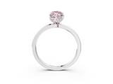 White gold Fancy Pink Marquise  Solitaire Diamond Ring with Thin Band and Four-Prong Setting_6