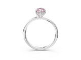 White gold Fancy Pink Marquise  Solitaire Diamond Ring with a Classic Band and Four-Prong Setting 3