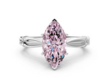 White gold Fancy Pink Marquise  Solitaire Diamond Twisted Band with Four-Prong Setting_60