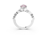 White gold Fancy Pink Marquise  Solitaire Diamond Twisted Band with Four-Prong Setting_63