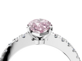 White gold Fancy Pink Marquise  Solitaire Diamond with Pavé Band and Four-Prong Setting_82