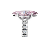 White gold Fancy Pink Marquise  Solitaire Diamond with Pavé Band and Four-Prong Setting_83