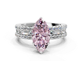 White gold Fancy Pink Marquise  Solitaire Diamond with Pave and Channel Set Band_54