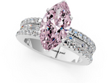 White gold Fancy Pink Marquise  Solitaire Diamond with Pave and Channel Set Band_55