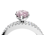 White gold Fancy Pink Marquise  Solitaire Diamond with Pave and Channel Set Band_59