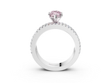 White gold Fancy Pink Marquise  Solitaire Diamond with Pave and Channel Set Band_61