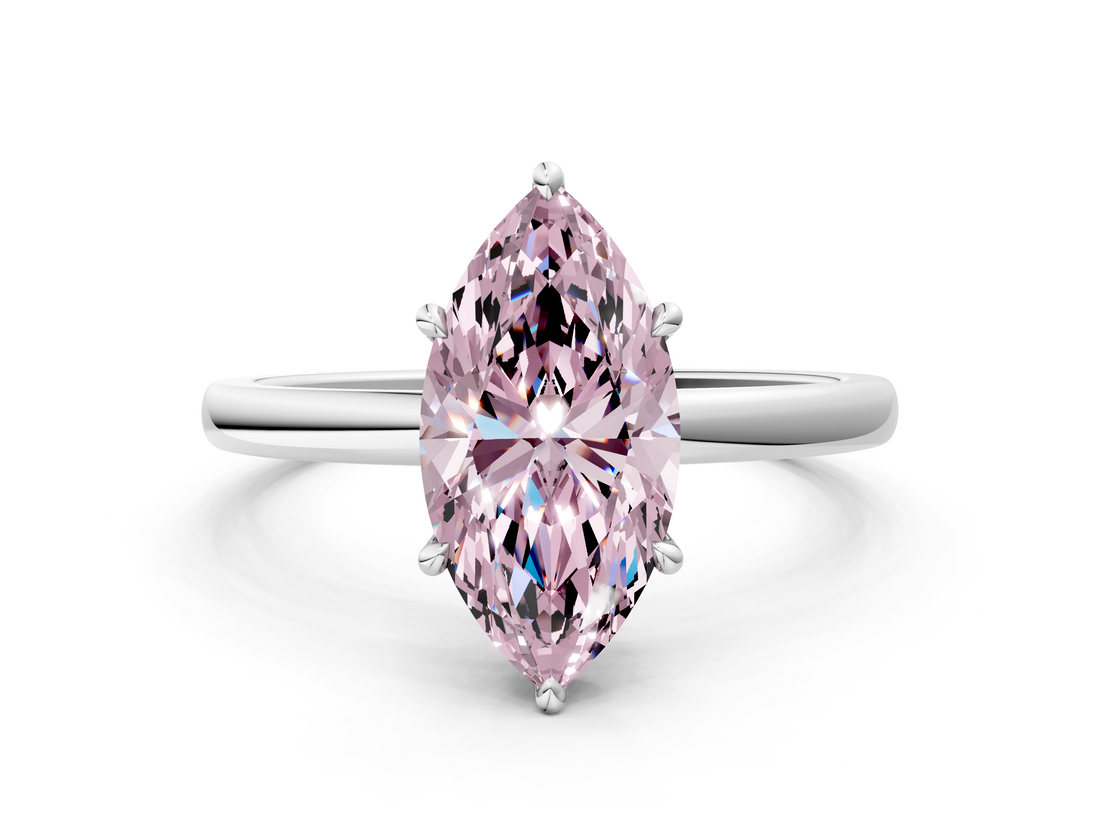 White gold Fancy Pink Marquise  Solitaire Engagement Ring with Cathedral Band and Four-Prong Setting_17