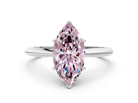 White gold Fancy Pink Marquise  Solitaire Engagement Ring with Classic Band and Four-Prong Setting_70