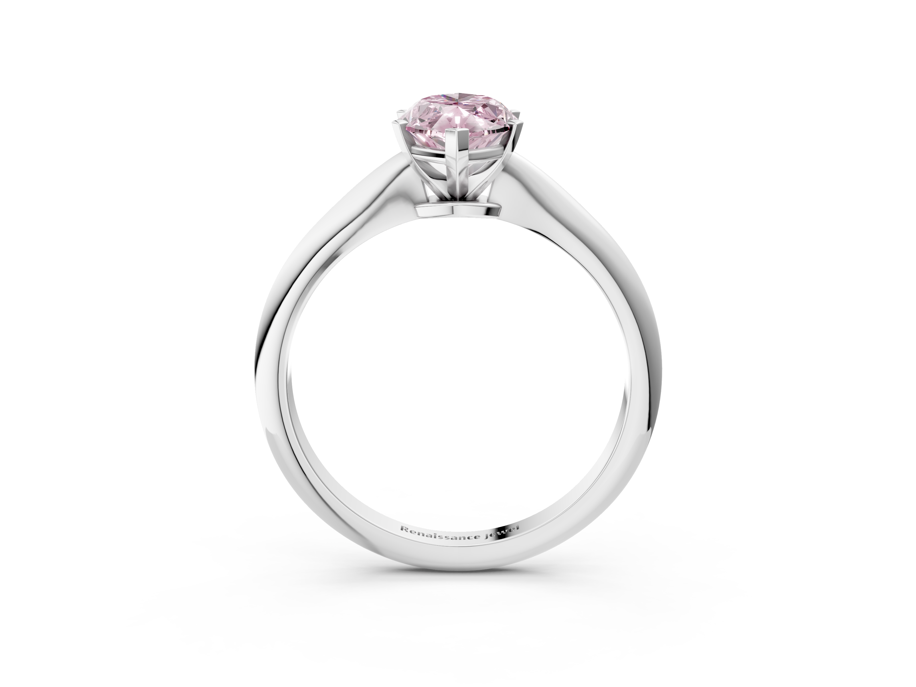 White gold Fancy Pink Marquise  Solitaire Engagement Ring with Classic Band and Four-Prong Setting_73