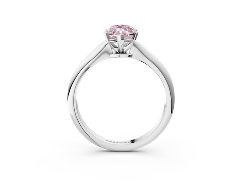 White gold Fancy Pink Marquise  Solitaire Engagement Ring with Classic Band and Four-Prong Setting_73