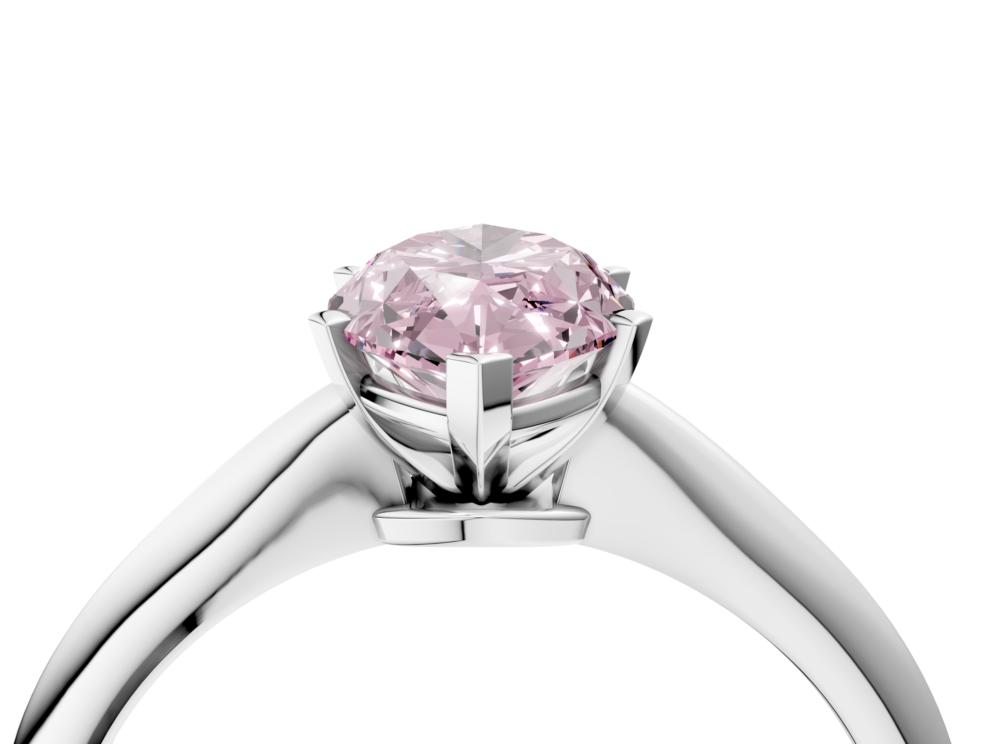 White gold Fancy Pink Marquise  Solitaire Engagement Ring with Classic Band and Four-Prong Setting_74