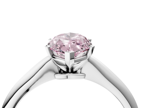 White gold Fancy Pink Marquise  Solitaire Engagement Ring with Classic Band and Four-Prong Setting_74