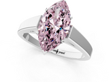 White gold Fancy Pink Marquise  Solitaire Engagement Ring with Four-Prong Setting and Tapered Band_4