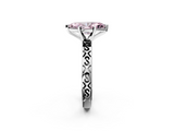 White gold Fancy Pink Marquise  Solitaire Engagement Ring with Scrollwork Band and Four-Prong Setting_118