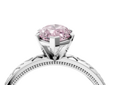 White gold Fancy Pink Marquise  Solitaire Engagement Ring with Scrollwork Band and Four-Prong Setting_119