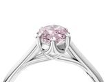 White gold Fancy Pink Marquise  Solitaire Engagement Ring with Six-Prong Setting and Classic Band 5