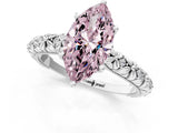 White gold Fancy Pink Marquise  Solitaire Floral Milgrain Engagement Ring_32