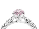 White gold Fancy Pink Marquise  Solitaire Floral Milgrain Engagement Ring_35