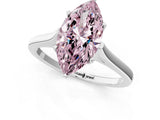 White gold Fancy Pink Marquise  Solitaire Heart Prong Engagement Ring with Tapered Band_56