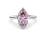 White gold Fancy Pink Marquise  Solitaire Heart Prong Engagement Ring with Tapered Band_56