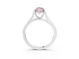 White gold Fancy Pink Marquise  Solitaire Heart Prong Engagement Ring with Tapered Band_58