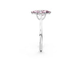 White gold Fancy Pink Marquise  Solitaire Heart Prong Engagement Ring with Tapered Band_58