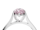White gold Fancy Pink Marquise  Solitaire Heart Prong Engagement Ring with Tapered Band_59