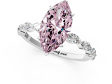 White gold Fancy Pink Marquise  Solitaire Marquise Side Stone Prong Setting Ring_45