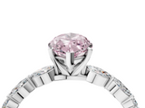 White gold Fancy Pink Marquise  Solitaire Marquise Side Stone Prong Setting Ring_48