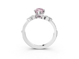 White gold Fancy Pink Marquise  Solitaire Marquise Twist Band with Six-Prong Setting_78