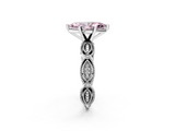 White gold Fancy Pink Marquise  Solitaire Milgrain Diamond Engagement Ring with Bezel and Marquise Band_127