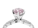 White gold Fancy Pink Marquise  Solitaire Milgrain Diamond Engagement Ring with Bezel and Marquise Band_129