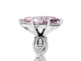 White gold Fancy Pink Marquise  Solitaire Milgrain Diamond Engagement Ring with Bezel and Marquise Band_130