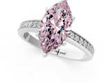 White gold Fancy Pink Marquise  Solitaire Pavé Band Prong Setting Ring_21