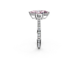 White gold Fancy Pink Marquise  Solitaire Pavé Band Prong Setting Ring_22