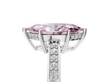 White gold Fancy Pink Marquise  Solitaire Pavé Band Prong Setting Ring_25
