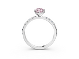 White gold Fancy Pink Marquise  Solitaire Pavé Band with Four-Prong Setting_172