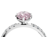 White gold Fancy Pink Marquise  Solitaire Pavé Band with Four-Prong Setting_182