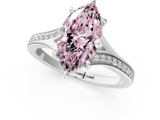 White gold Fancy Pink Marquise  Solitaire Pavé Band with Four-Prong Setting_72